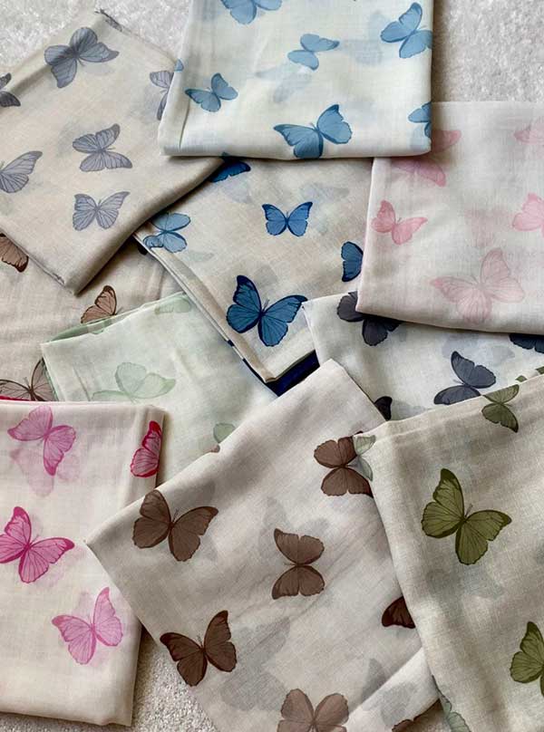 مینی اسکارف طرح پروانه بسته10رنگی کد mt58 (عمده)
