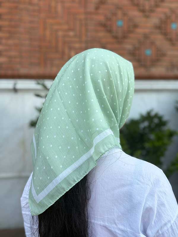 مینی اسکارف خالخالی بسته10رنگی کد mt59 (عمده)
