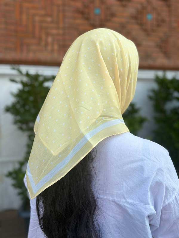 مینی اسکارف خالخالی بسته10رنگی کد mt59 (عمده)
