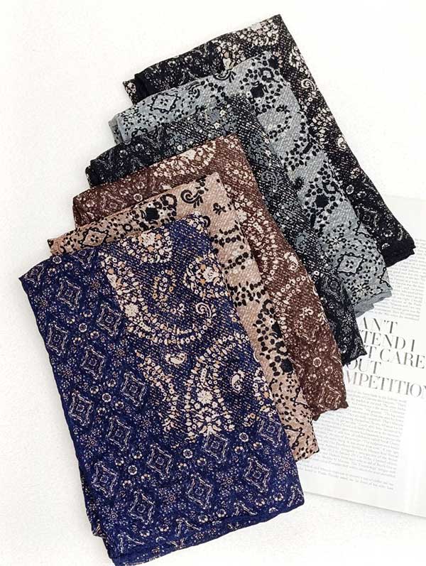 روسری چاپ خیس بسته6رنگی کد r103 (عمده)
