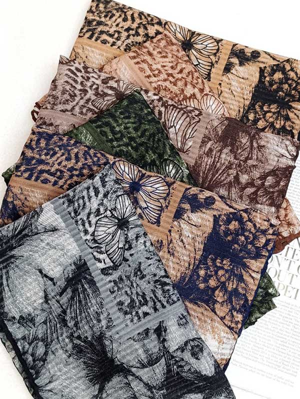 روسری چاپ خیس بسته6رنگی کد r104 (عمده)
