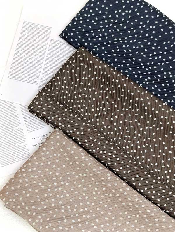 شال پلیسه خالخالی بسته10رنگی کد sp69 (عمده)
