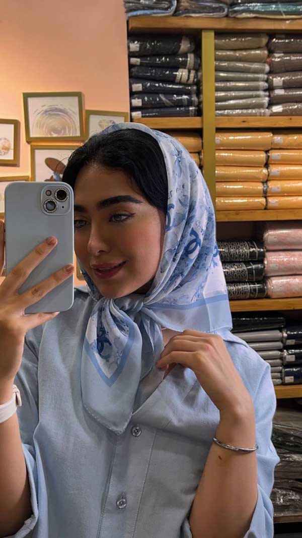 مینی اسکارف پک ابی روشن بسته10طرحی کد mt65 (عمده)
