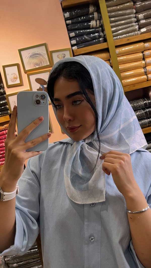 مینی اسکارف پک ابی روشن بسته10طرحی کد mt65 (عمده)
