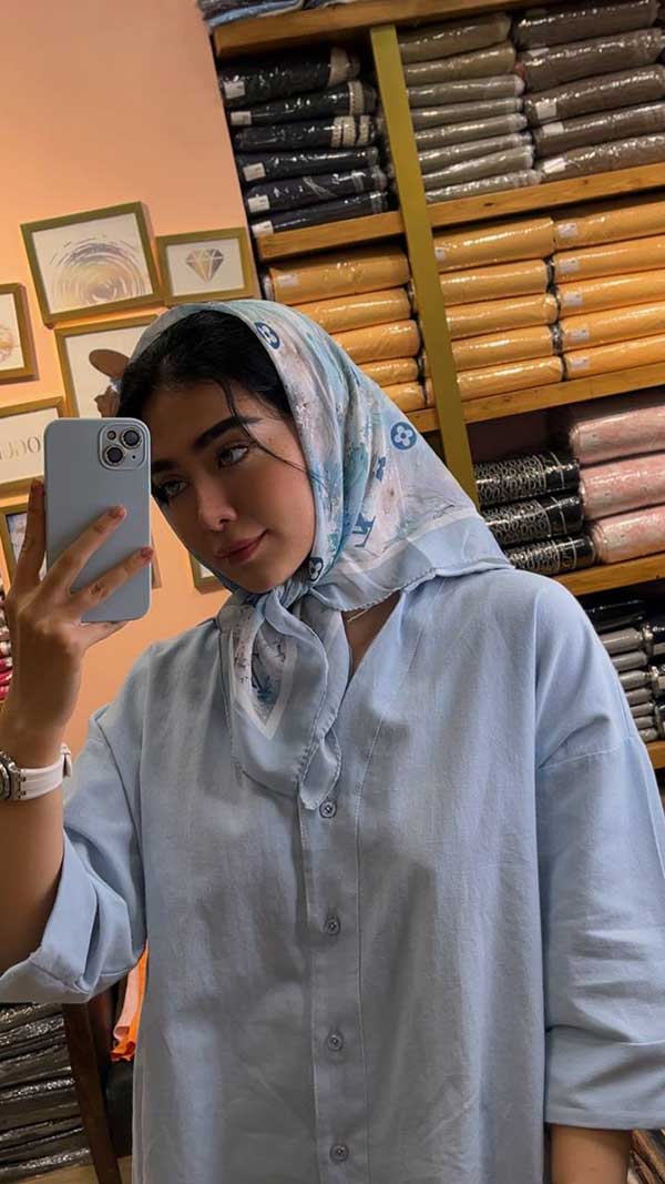 مینی اسکارف پک ابی روشن بسته10طرحی کد mt65 (عمده)
