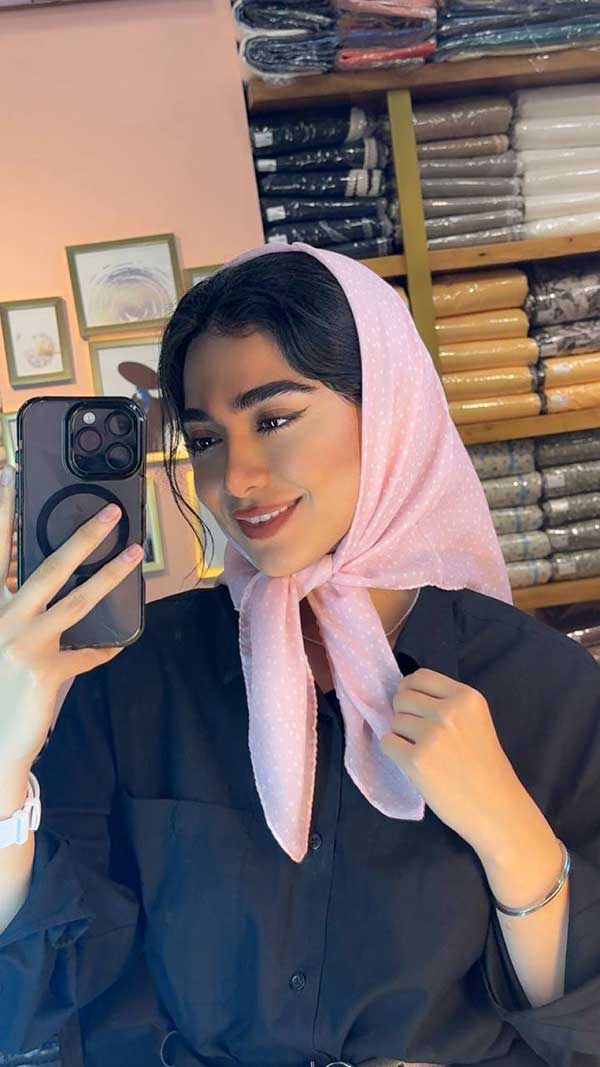 مینی اسکارف خالخالی بسته10رنگی کد mt66 (عمده)
