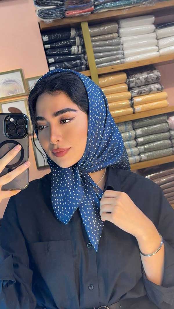 مینی اسکارف خالخالی بسته10رنگی کد mt66 (عمده)
