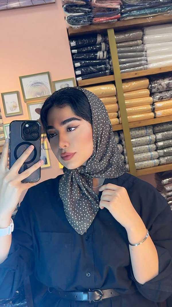 مینی اسکارف خالخالی بسته10رنگی کد mt66 (عمده)
