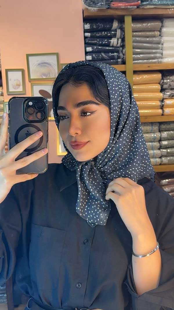 مینی اسکارف خالخالی بسته10رنگی کد mt66 (عمده)
