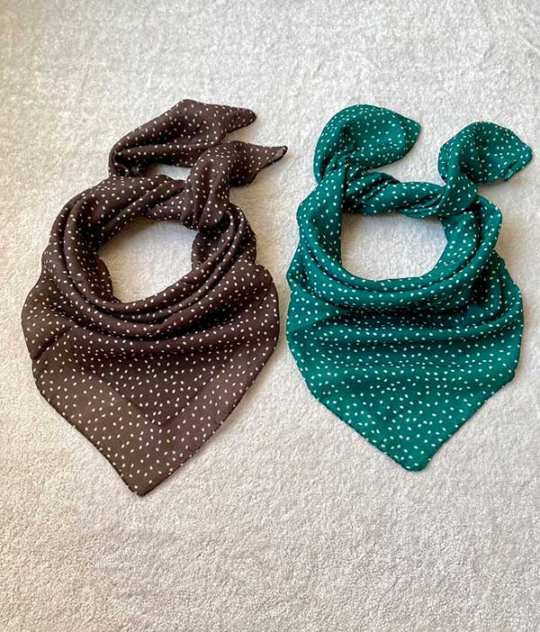 مینی اسکارف خالخالی بسته10رنگی کد mt66 (عمده)
