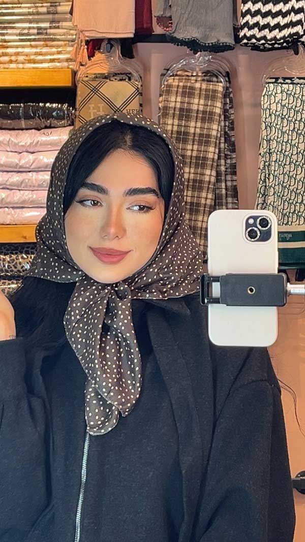 مینی اسکارف خالخالی بسته10رنگی کد mt66 (عمده)
