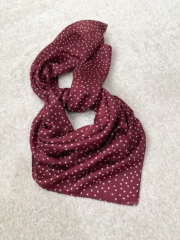 مینی اسکارف خالخالی بسته10رنگی کد mt66 (عمده)
