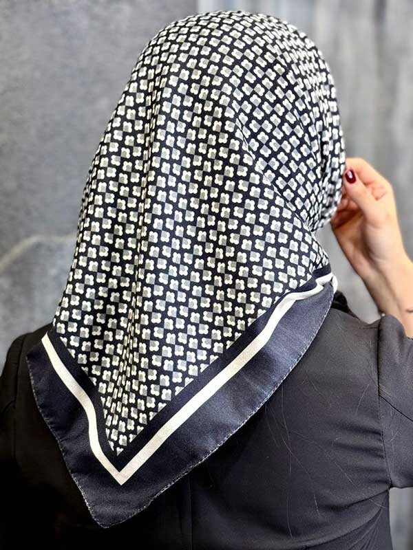 مینی اسکارف پک سفیدمشکی بسته10طرحی کد mt73 (عمده)

