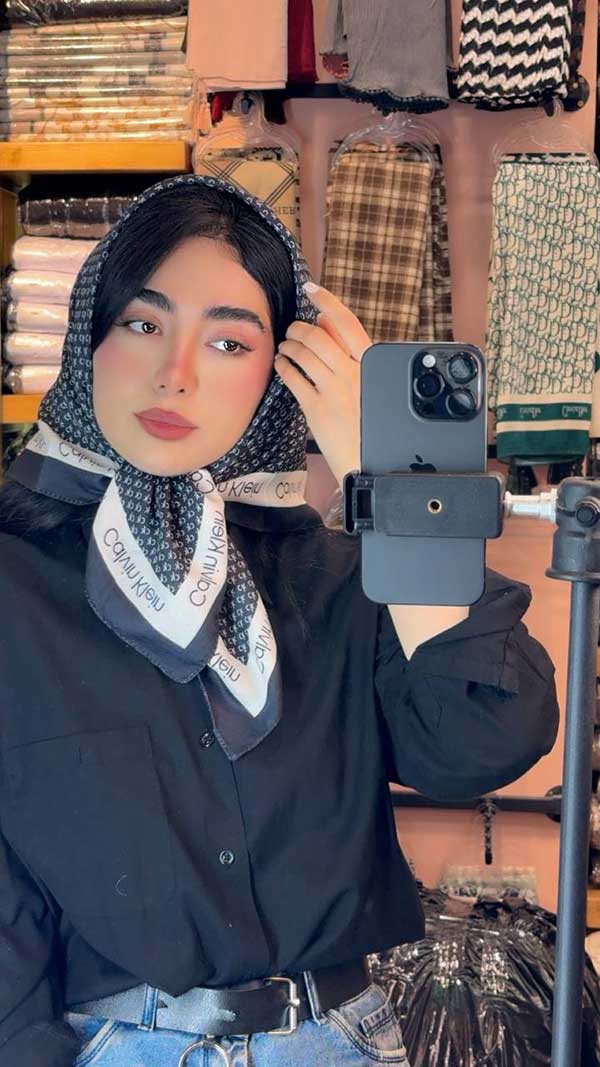 مینی اسکارف پک سفیدمشکی بسته10طرحی کد mt73 (عمده)
