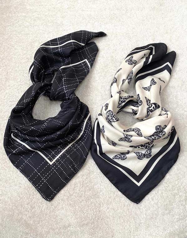 مینی اسکارف پک سفیدمشکی بسته10طرحی کد mt73 (عمده)
