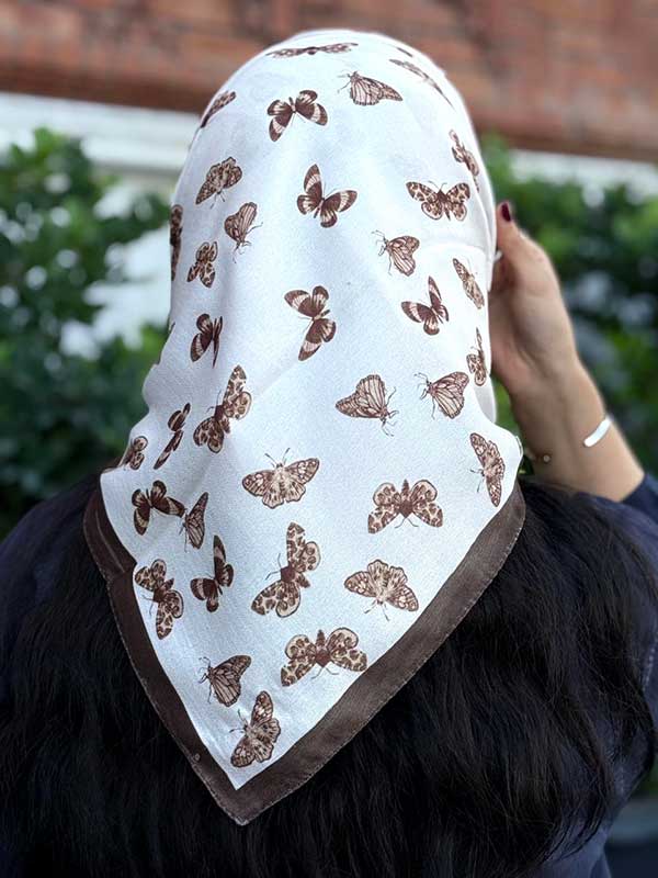 🤎خرید مینی اسکارف پک قهوه‌ای طرح‌دار بسته ۱۰ عددی | فروش عمده مینی اسکارف باکیفیت
