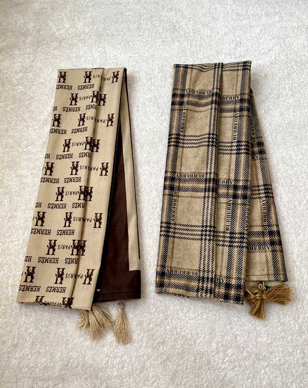 خرید شال جیر پک قهوه‌ای طرح‌دار بسته ۱۰ عددی | فروش عمده شال جیر باکیفیت
