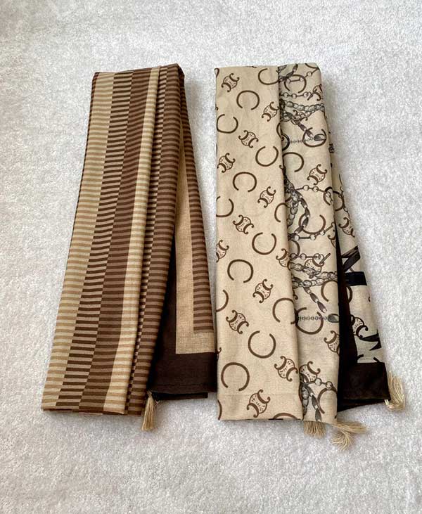 خرید شال جیر پک قهوه‌ای طرح‌دار بسته ۱۰ عددی | فروش عمده شال جیر باکیفیت
