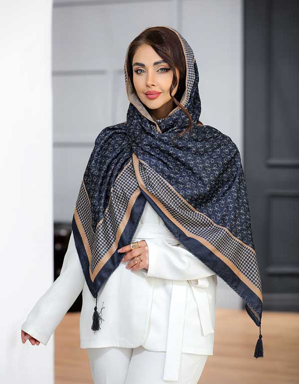 خرید شال جیر پک سورمه‌ای طرح‌دار بسته ۱۰ عددی | فروش عمده شال جیر باکیفیت
