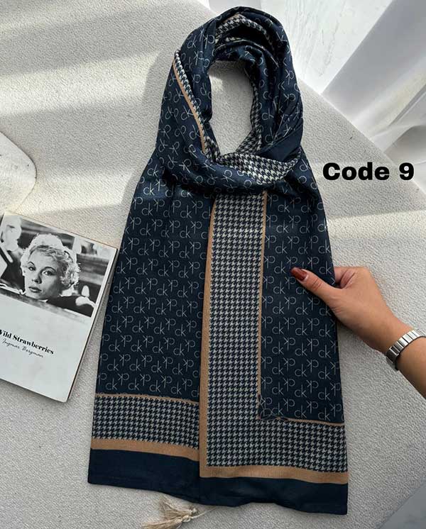 خرید شال جیر پک سورمه‌ای طرح‌دار بسته ۱۰ عددی | فروش عمده شال جیر باکیفیت
