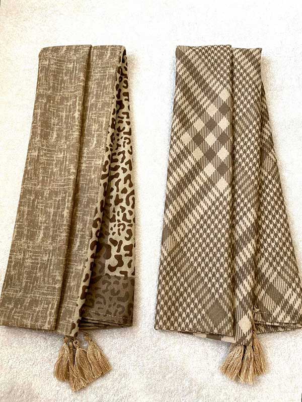 خرید شال جیر پک کرم طرح‌دار بسته ۱۰ عددی | فروش عمده شال جیر باکیفیت
