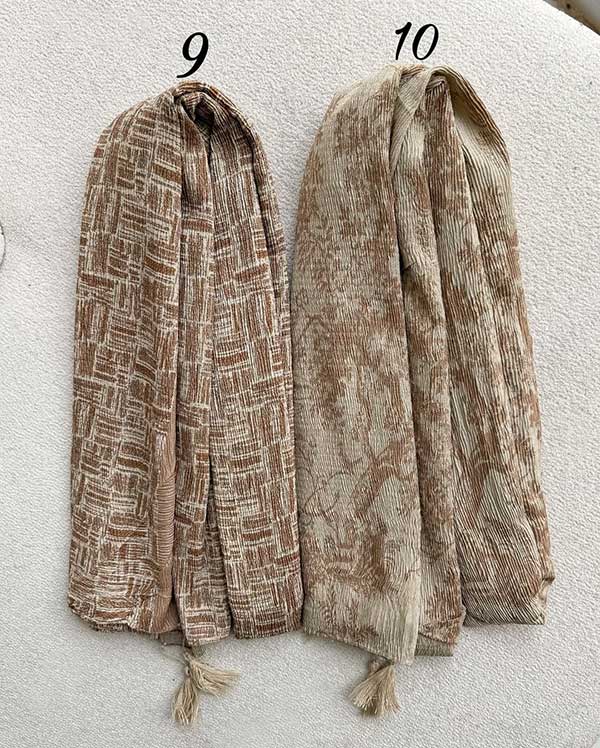 شال پلیسه پک کرم بسته10طرحی کد ps39 (عمده)
