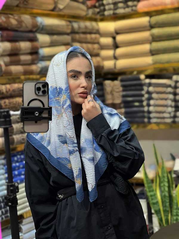 روسری پلیسه پک ابی بسته8طرحی کد r129 (عمده)
