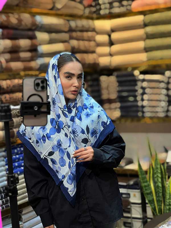 روسری پلیسه پک ابی بسته8طرحی کد r129 (عمده)
