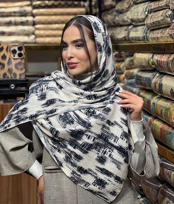 شال پلیسه برشکا پک سفیدمشکی کد sp53 (عمده)
