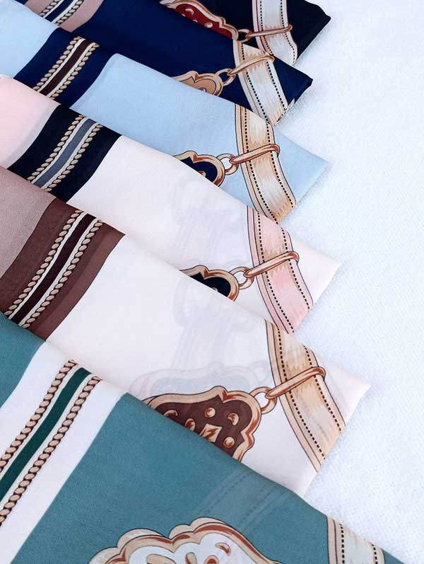 روسری حریر دستدوز بسته6رنگی کد r171 (عمده)
