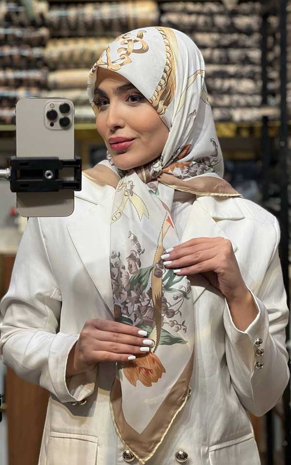 روسری حریردستدوز بسته6رنگی کد r174 (عمده)
