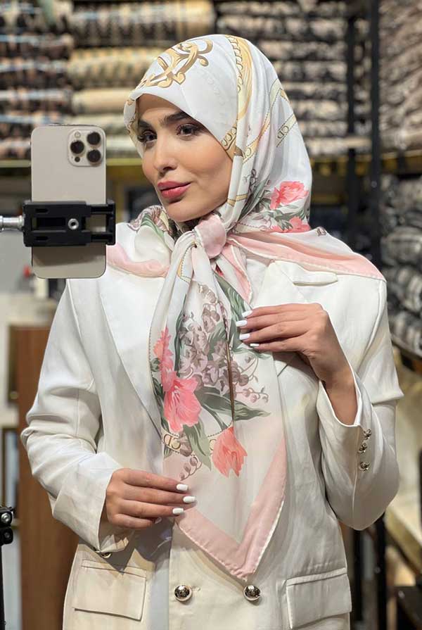 روسری حریردستدوز بسته6رنگی کد r174 (عمده)
