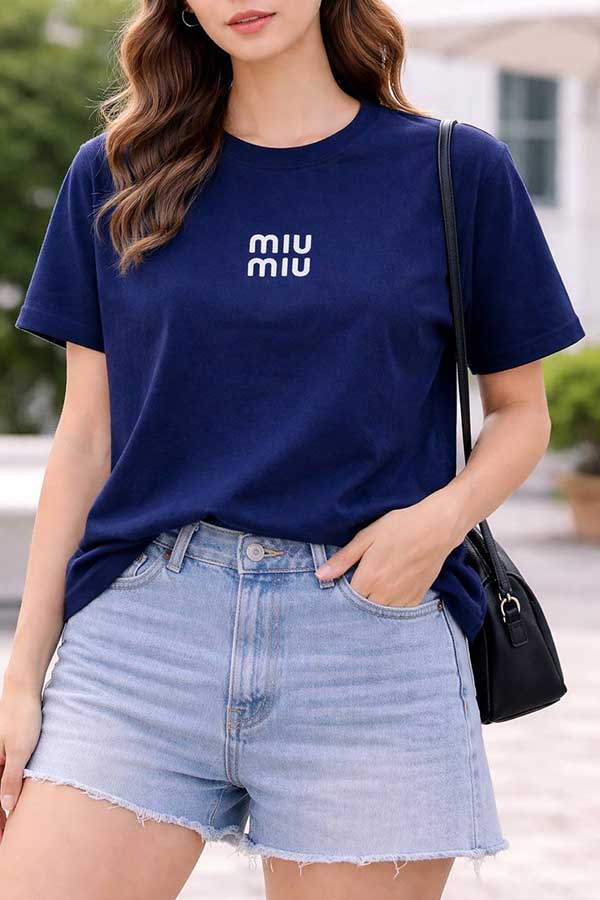 تیشرت گلدوزی miu miu بسته6رنگی کد t1 (عمده)
