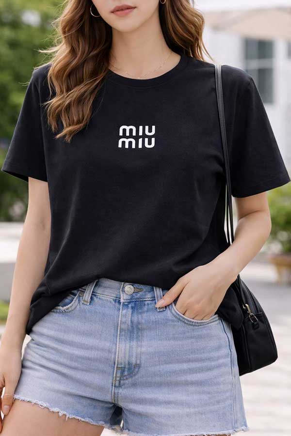 تیشرت گلدوزی miu miu بسته6رنگی کد t1 (عمده)
