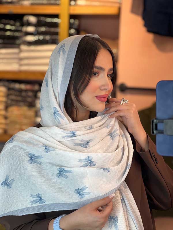 شال پلیسه پک ابی بسته6طرحی کد sp79 (عمده)
