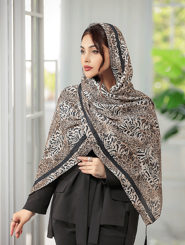 شال پلیسه پلنگی لمه دار بسته10طرحی کد sp82 (عمده)
