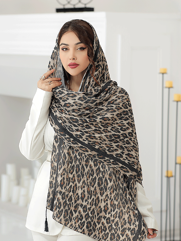 شال پلیسه پلنگی لمه دار بسته10طرحی کد sp82 (عمده)
