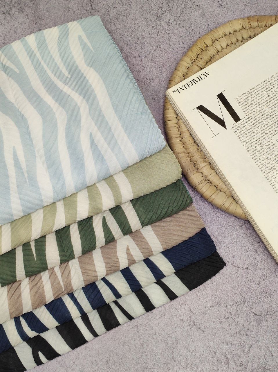 شال پلیسه زبرا بسته6رنگی کد sp12 (عمده)
