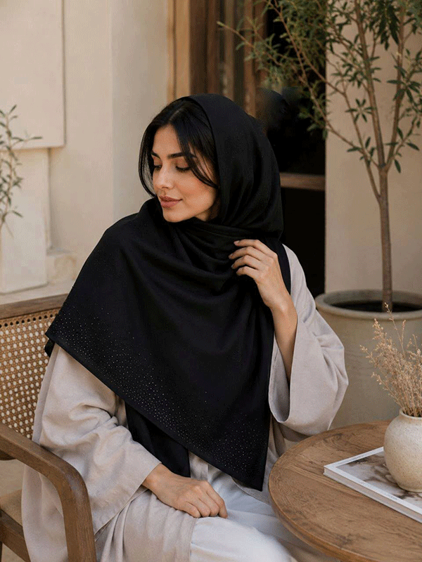 روسری مجلسی مشکی بسته6طرحی کد r201 (عمده)
