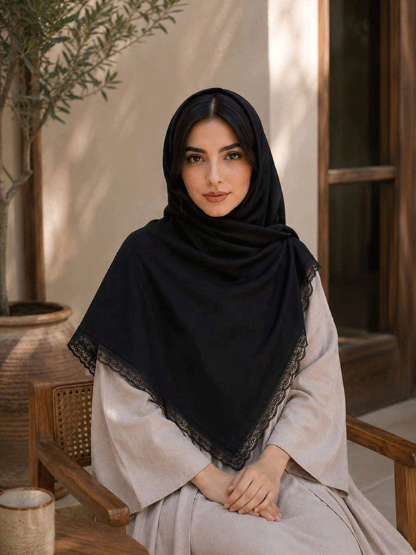 روسری مجلسی مشکی بسته6طرحی کد r201 (عمده)
