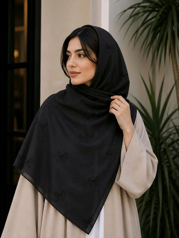 روسری مجلسی مشکی بسته6طرحی کد r201 (عمده)
