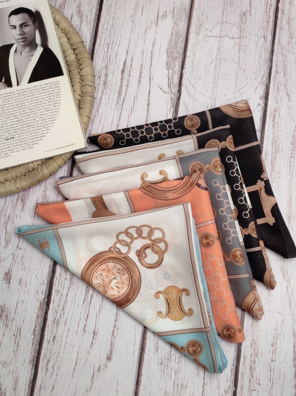 روسری طرحدار بسته5رنگی کد r25 (عمده)
